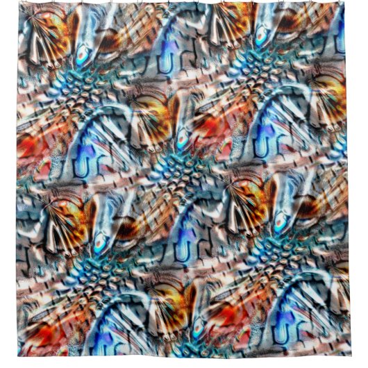 Heldere, verdraaide fluwelen of plumage douchegordijn (Voorkant)