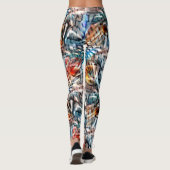 Heldere, verdraaide fluwelen of plumage leggings (Achterkant)
