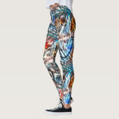 Heldere, verdraaide fluwelen of plumage leggings (Links)
