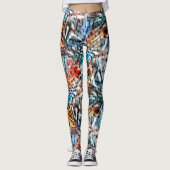 Heldere, verdraaide fluwelen of plumage leggings (Voorkant)
