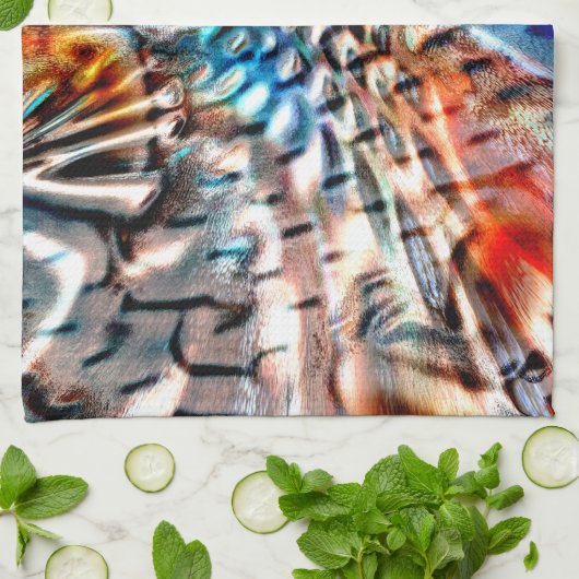 Heldere, verdraaide fluwelen of plumage theedoek (Gevouwen)