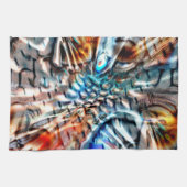 Heldere, verdraaide fluwelen of plumage theedoek (Horizontaal)