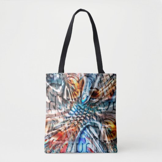 Heldere, verdraaide fluwelen of plumage tote bag (Voorkant)