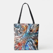 Heldere, verdraaide fluwelen of plumage tote bag (Achterkant)