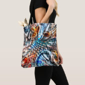 Heldere, verdraaide fluwelen of plumage tote bag (Dichtbij)