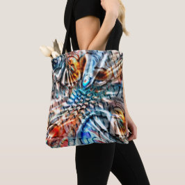 Heldere, verdraaide fluwelen of plumage tote bag