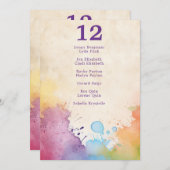 Heldere verf spettert bruiloft zitgrafiek kaart (Voorkant / Achterkant)