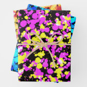 Heldere, versplinterde verf inpakpapier vel (In situ)