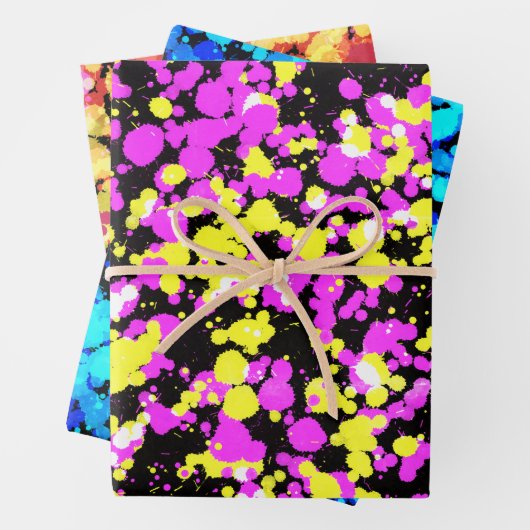 Heldere, versplinterde verf inpakpapier vel (In situ)