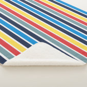 Heldere verticale strepen met meerdere kleuren. sherpa deken (3/4)
