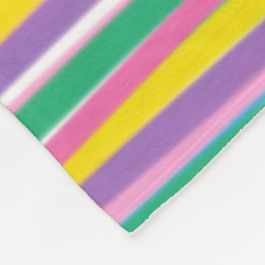 Heldere verticale zomerstrepen fleece deken (Hoek)