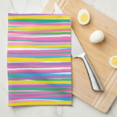 Heldere verticale zomerstrepen theedoek (Quarter Fold)