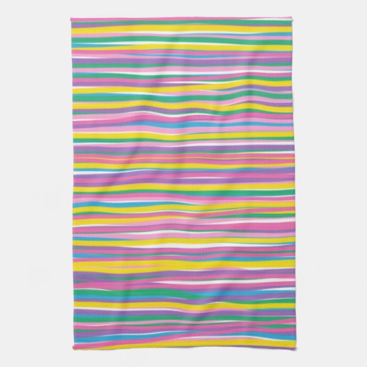 Heldere verticale zomerstrepen theedoek (Verticaal)