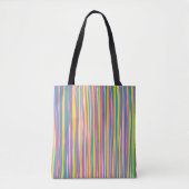Heldere verticale zomerstrepen tote bag (Voorkant)