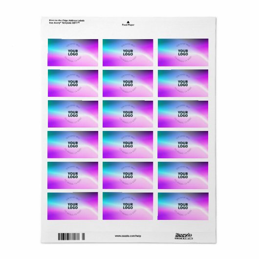 Heldere vervaging Ombre | Retouradres of product Etiket (Full Sheet)