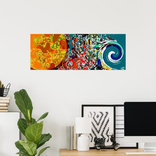 Heldere verwarring - Abstract Poster (Thuiskantoor)