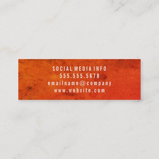 Heldere vet textuur mini visitekaartje (Achterkant)