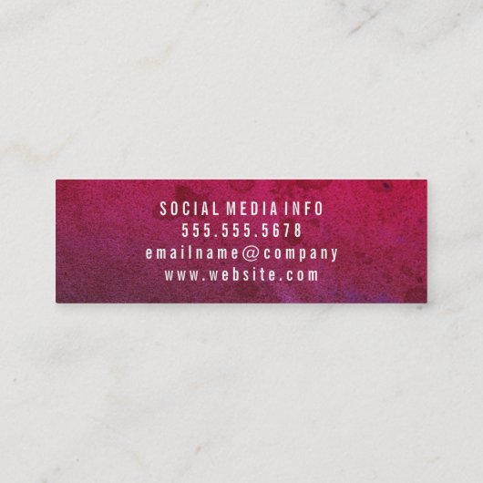 Heldere vet textuur mini visitekaartje (Achterkant)