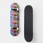 Heldere vierkantjes persoonlijk skateboard (Voorkant)