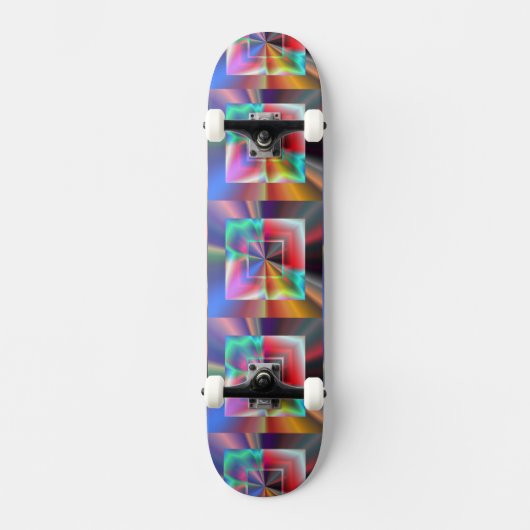 Heldere vierkantjes persoonlijk skateboard (Voorkant)