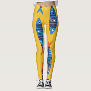 Heldere vissen onderwater leven illustratie leggings