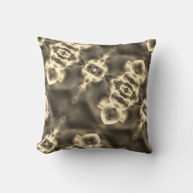 Heldere vlekken en vormen in schaduwen van beige kussen (Voorkant)