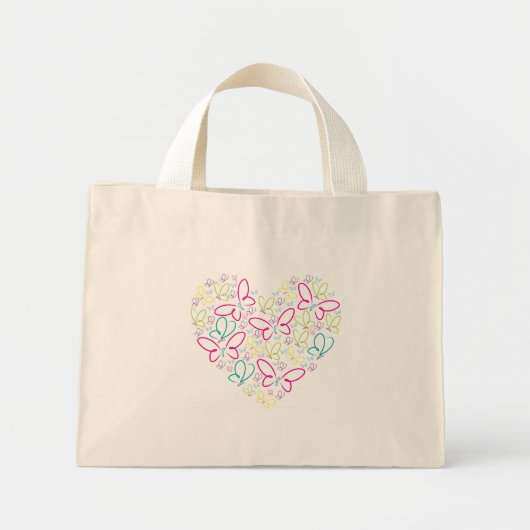 Heldere vlinders mini tote bag (Voorkant)