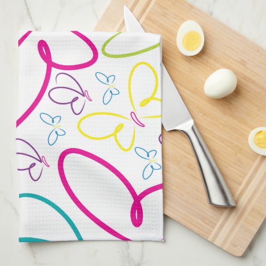 Heldere vlinders theedoek (Quarter Fold)