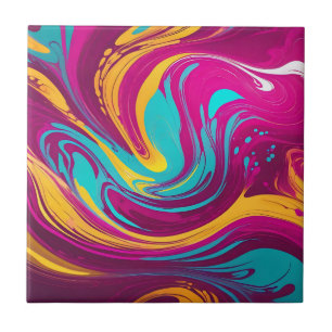 Heldere vloeistof wervelt acryl tegeltje