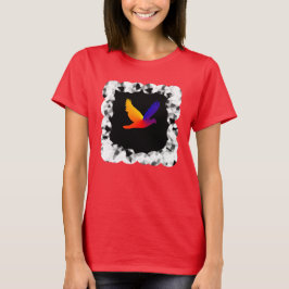 Heldere vlucht kleurrijke vogel t-shirt