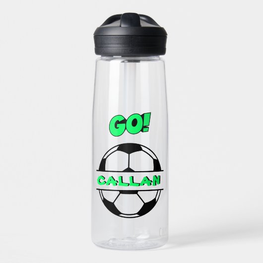 Heldere Voetbal Waterfles (22 oz.) (Voorkant)