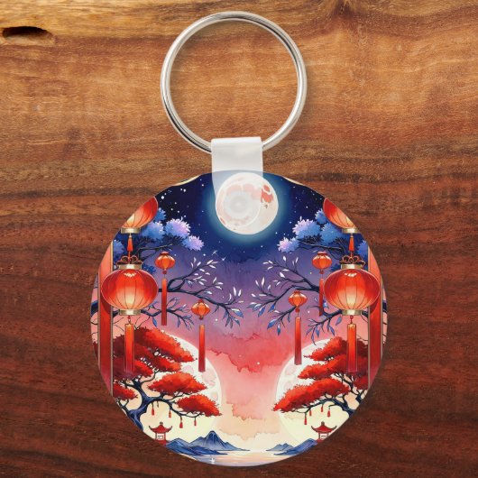 Heldere volle maan sleutelhanger (Voorkant)