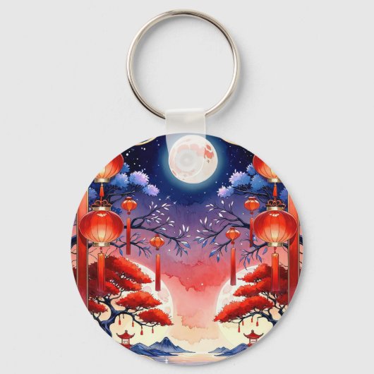 Heldere volle maan sleutelhanger (Achterkant)