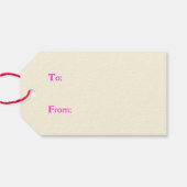 Heldere vrolijke Fuchsia en Oranje kerstvakantie Cadeaulabel (Achterkant Horizontaal)