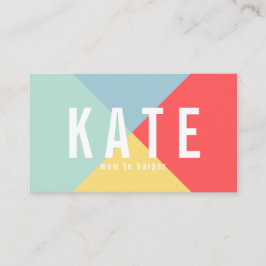 Heldere vrolijke kleuren mama Kaart Contactkaartje