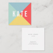 Heldere vrolijke kleuren vierkant Visitekaartje (Voorkant / Achterkant)