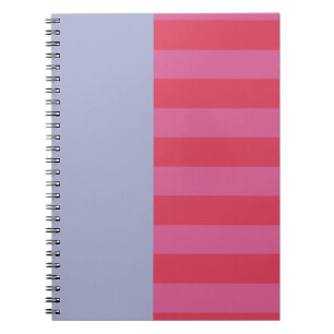 Heldere vrolijke roze en ijsblauwe gestreepte ontw notitieboek