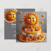 HELDERE VROLIJKE ZON THEMA VERJAARDAGSTAART KAART (Voorkant / Achterkant)