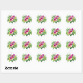 Heldere vrolijke zonnebloemen en tropische bloemen ronde sticker (Vel)