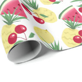 Heldere vruchten en bessen op wit. cadeaupapier (Rol Hoek)