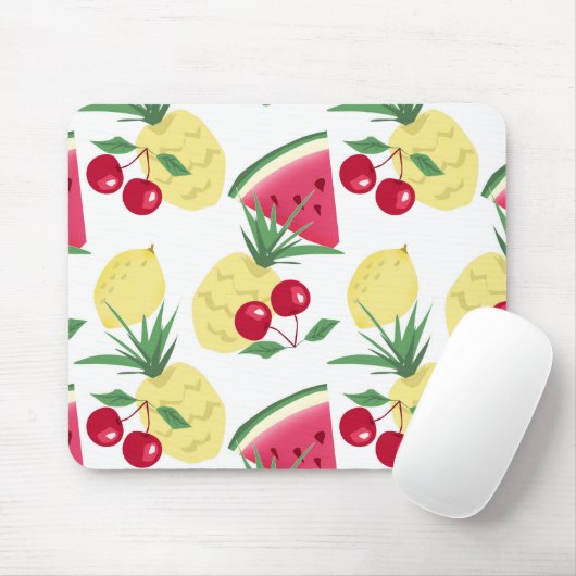 Heldere vruchten en bessen op wit. muismat (Met muis)