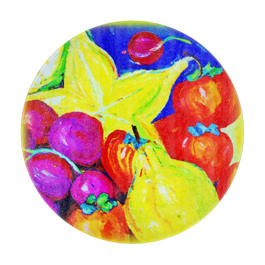 Heldere vruchten en Stellaire hemden. Bestel nu Snijplank (Voorkant)