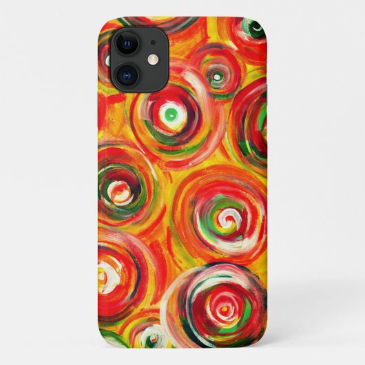 Heldere Warm Circles en Swirls Origineel Abstract Case-Mate iPhone Case (Achterkant)