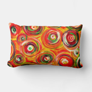 Heldere Warm Circles en Swirls Origineel Abstract Kussen