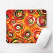 Heldere Warm Circles en Swirls Origineel Abstract Muismat (Met muis)