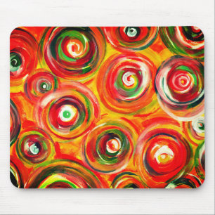 Heldere Warm Circles en Swirls Origineel Abstract Muismat