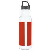 Heldere Warm Red Grainy Texture Waterfles (Achterkant)