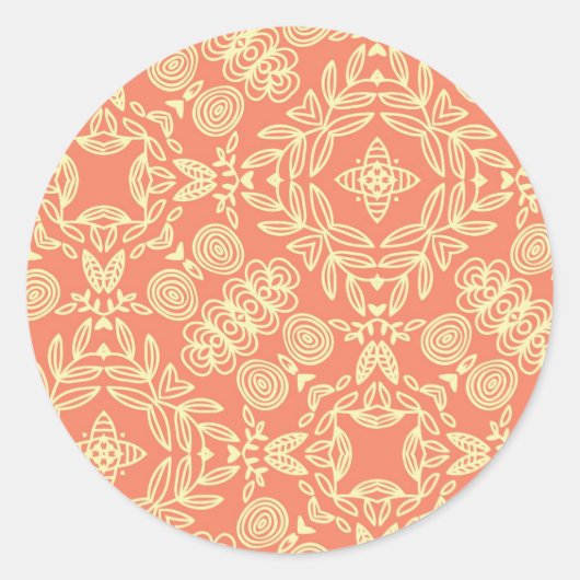 Heldere, warme achtergrond in stijl. ronde sticker (Voorkant)