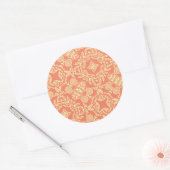 Heldere, warme achtergrond in stijl. ronde sticker (Envelop)