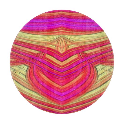 Heldere warme kleuren origineel fractal ontwerp snijplank (Voorkant)